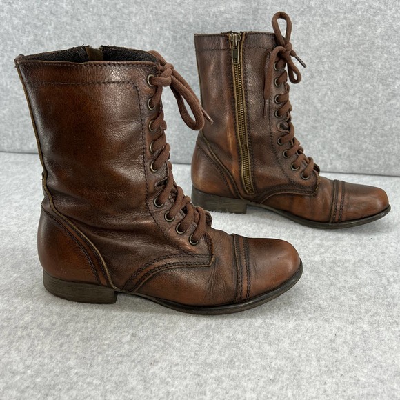 Steve Madden Brown Combat Boots - Picture 5 of 9